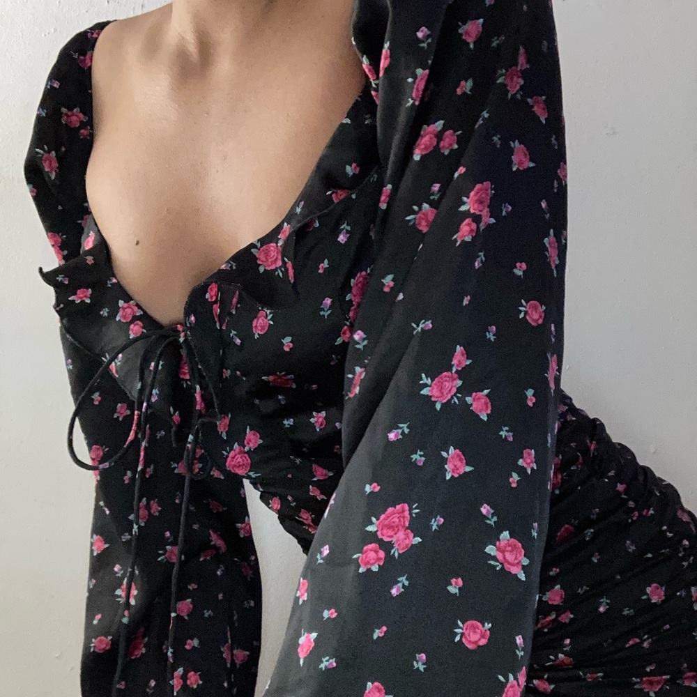 Forever 21-SMALL Rose Pink / Black Dress